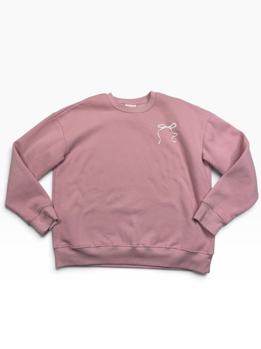 Wilo The Label Probably at Pilates Sweatshirt Women's M Pink Bow Crewneck